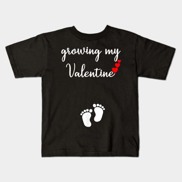 Growing My Valentine Kids T-Shirt by Ohooha